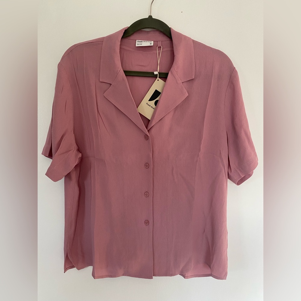 NWT Frank & Oak Lilac Camp Collar Blouse